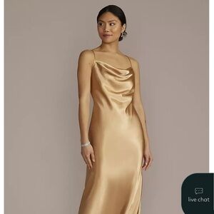 Galina Signature cowl neck long slip dress